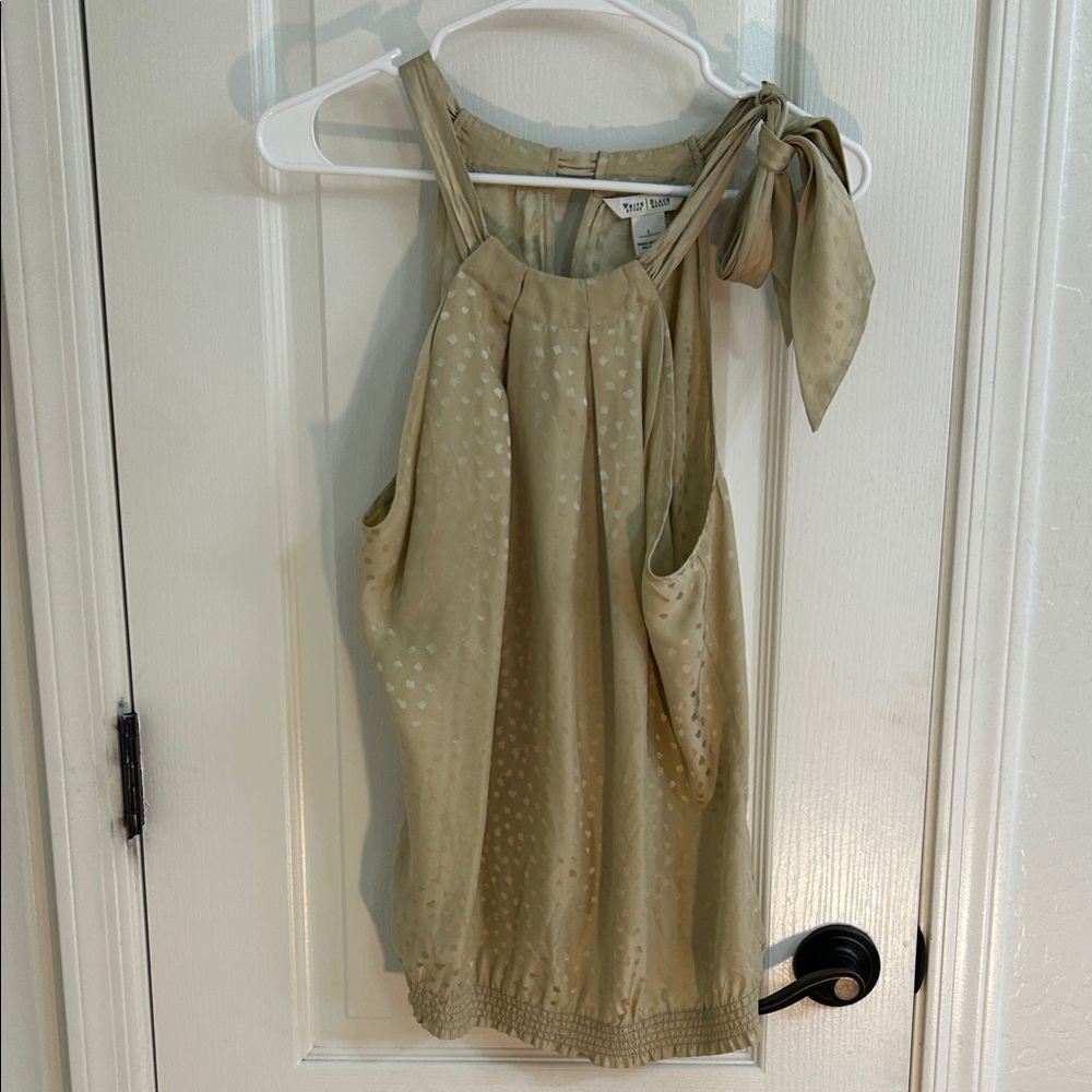Light Gold SILK Sleeveless Blouse 
WHITE HOUSE BLACK MARKET